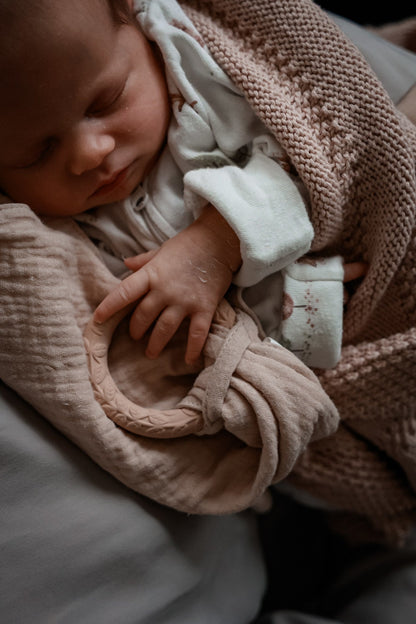 Doudou avec anneau de dentition Crème - Natruba