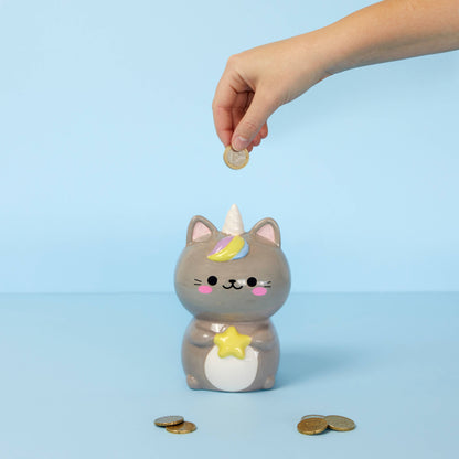 Tirelire Chat Licorne Starry Kawaii