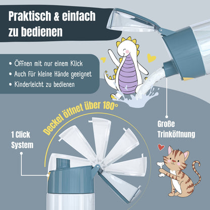 Kids' water bottle, lightweight - Tractor Fox