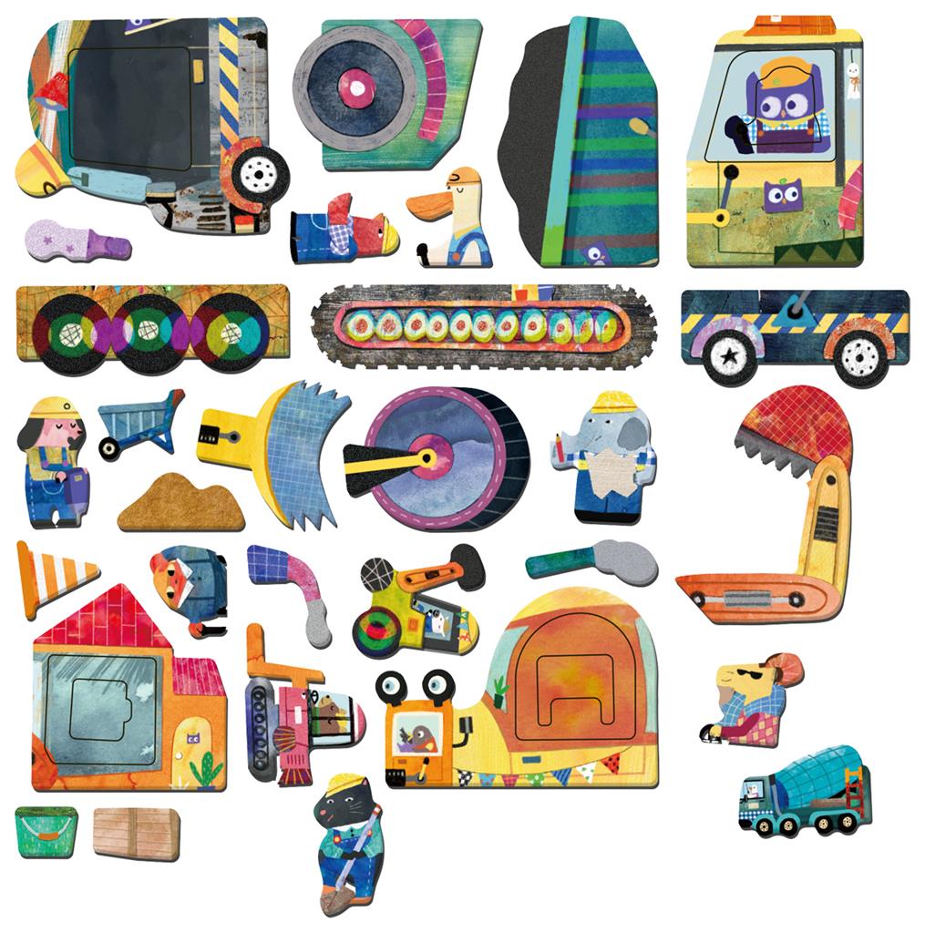 Magnetic Puzzle Box - Trucks