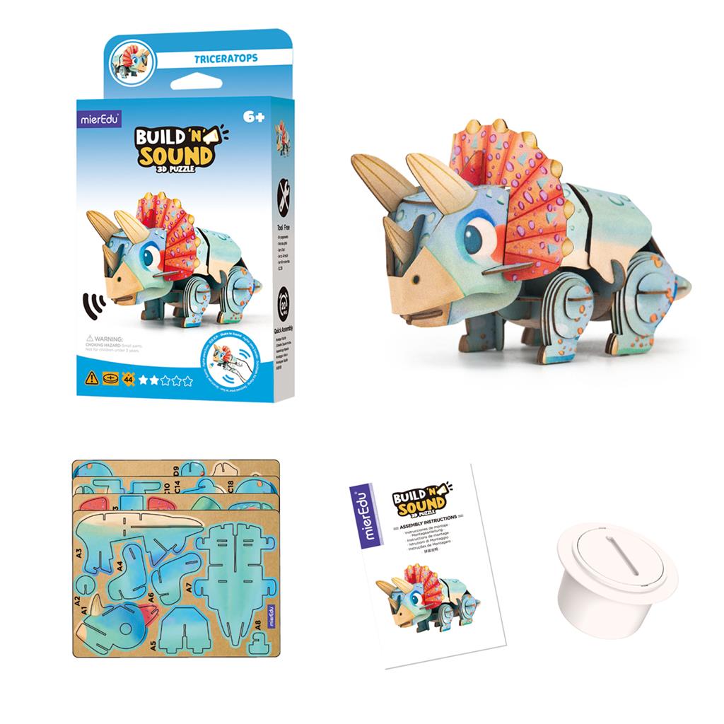 3D Puzzle Construction - Triceratops