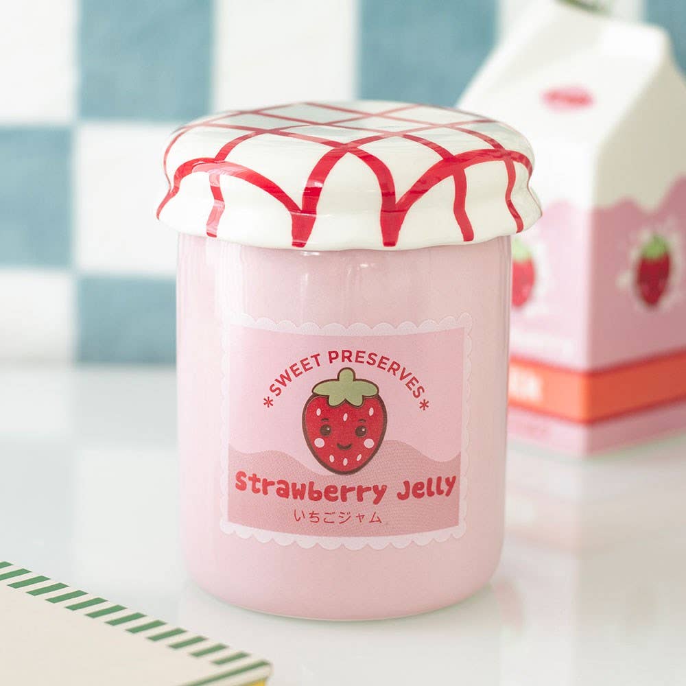 Brûleur d'Huile et Chauffe-cire en Forme de Pot de Gelée de Fraise