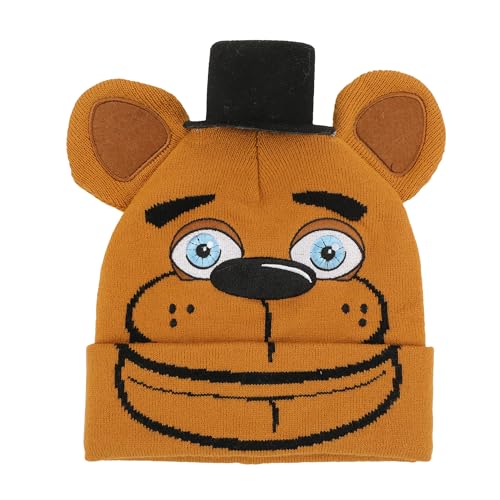 Five Nights At Freddy's Freddy Fazbear Youth Brown Cuffless Beanie