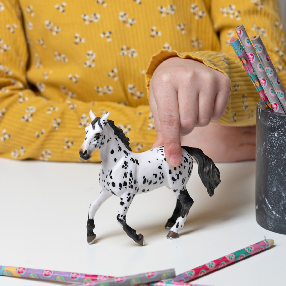 Black Appaloosa Horse Figurine