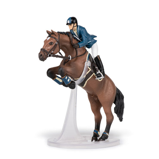 Show Jumping Horse and Rider Figurine