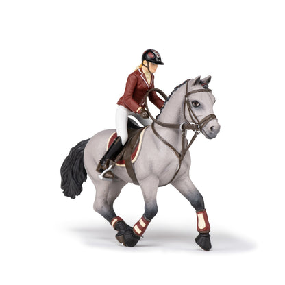 Competition Horse and Rider Figurine