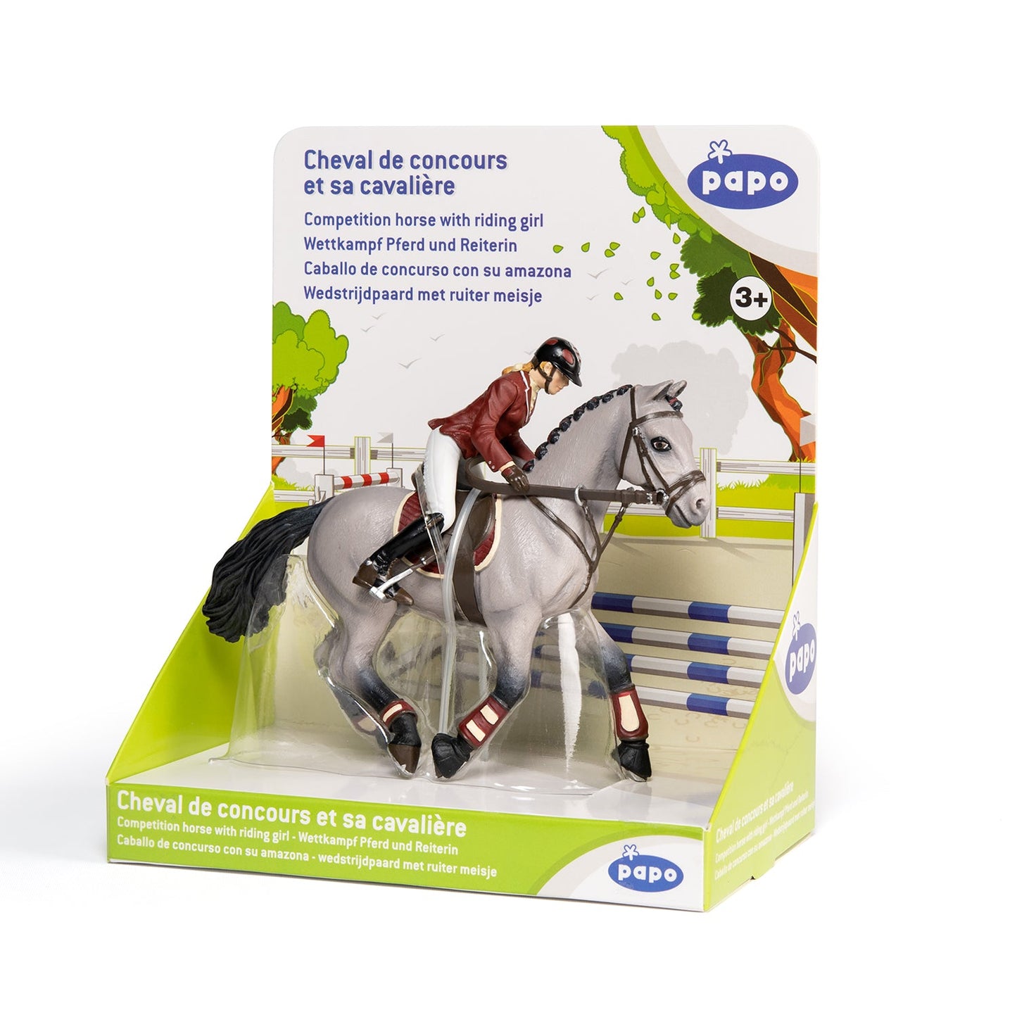 Competition Horse and Rider Figurine