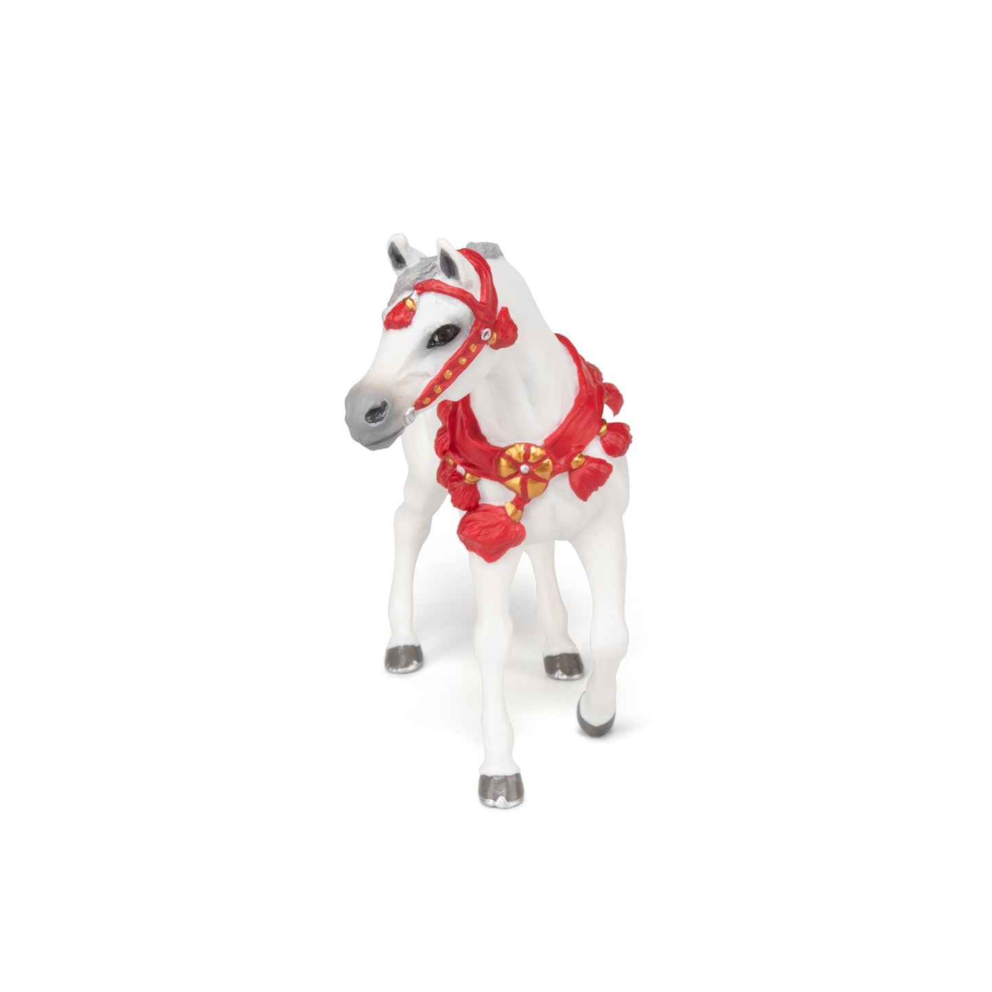 White Arabian Horse figurine in parade attire
