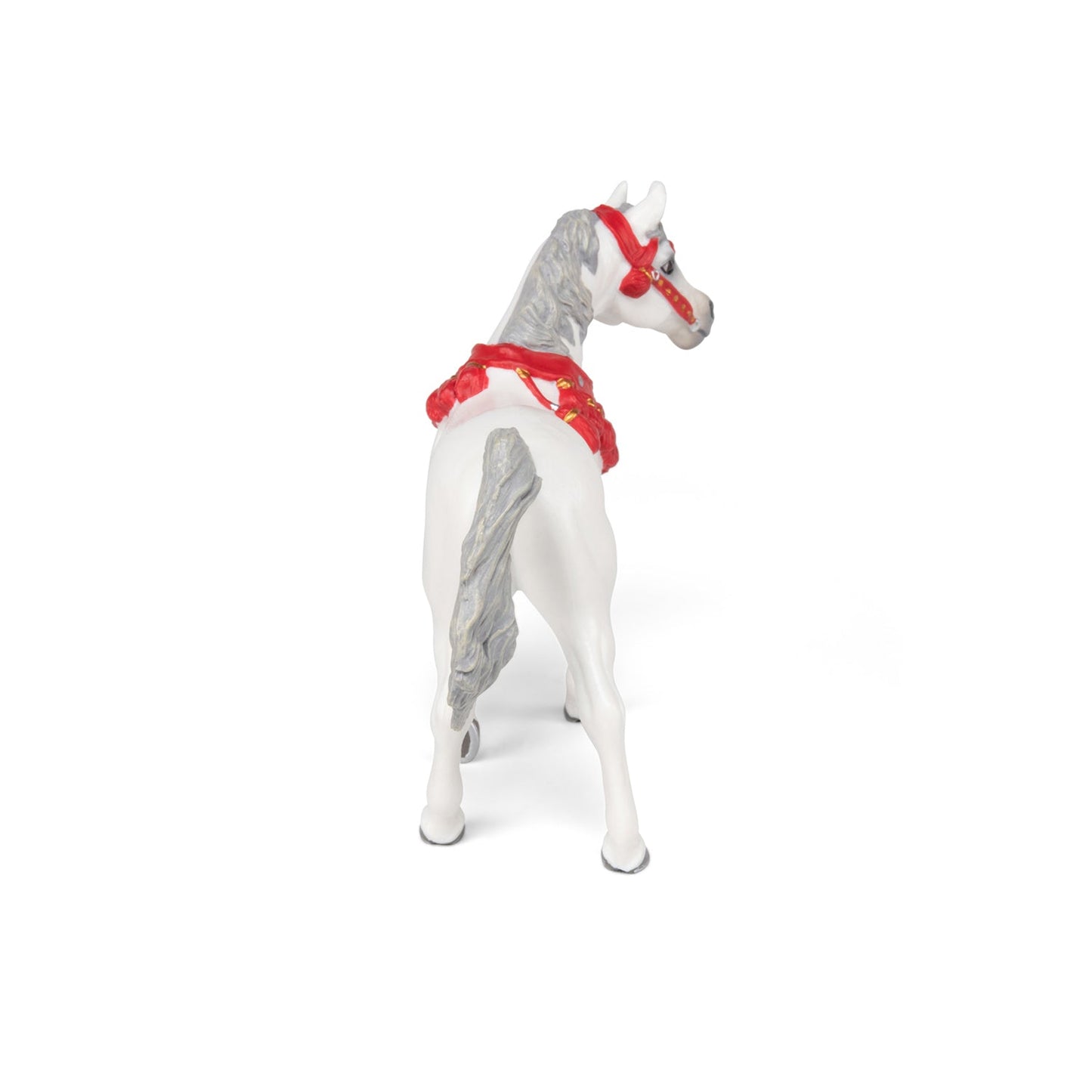 White Arabian Horse figurine in parade attire