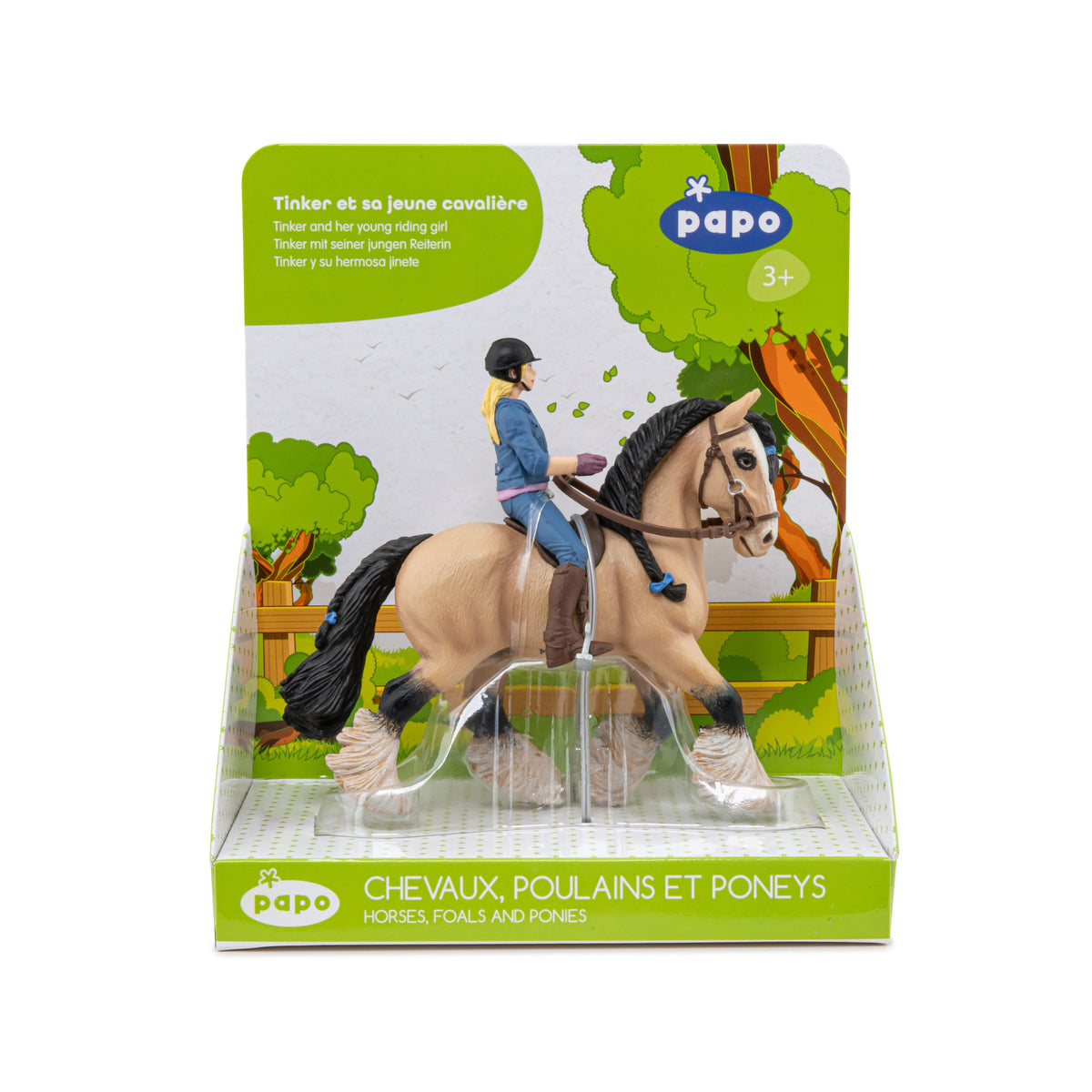 Tinker figurine and her young rider