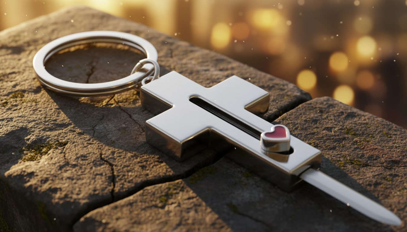 Porte clés Croix Couteau