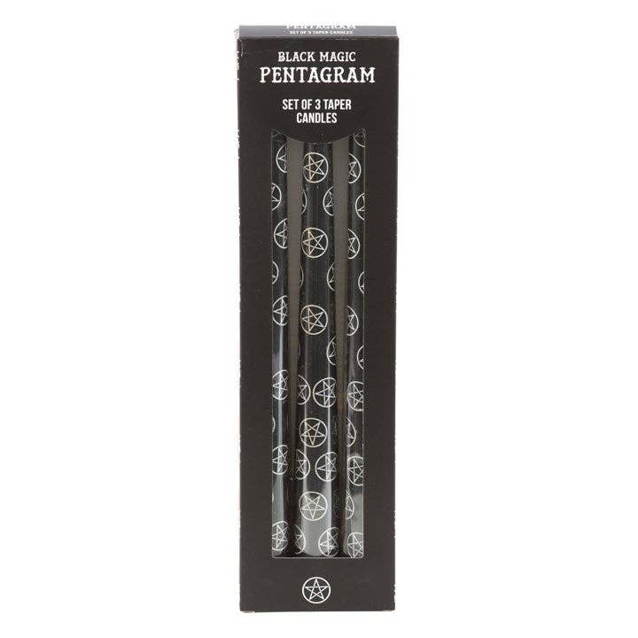 Ensemble de 3 bougies Pentagrammes “Black Magic”