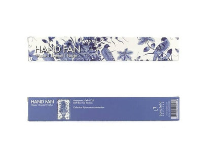 Bamboo fan with Delft blue bird motif