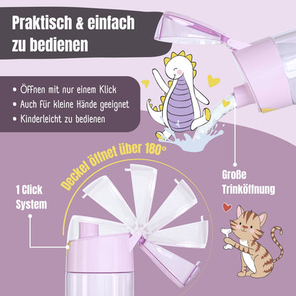 Children's water bottle, lightweight water bottle - Bubble Tea