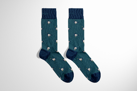 Chaussettes Canard en Coton Bio Vertes Sans Couture