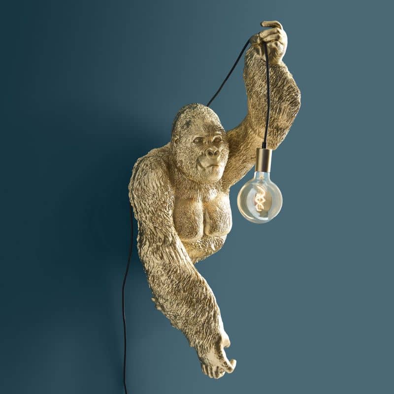 Gorilla Jungle Jack Gold Wall Sconce