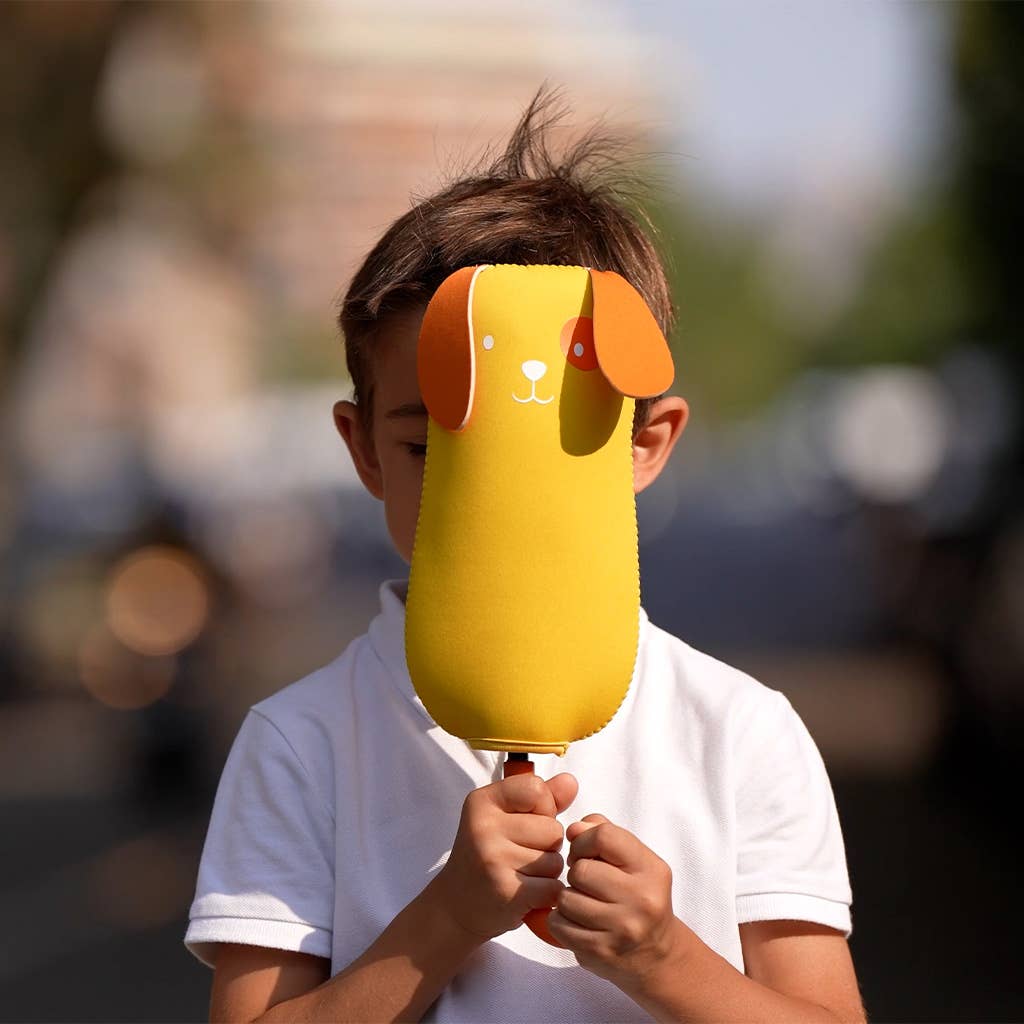 Children's umbrella, Puppymbrella, yellow, with cover, nylon