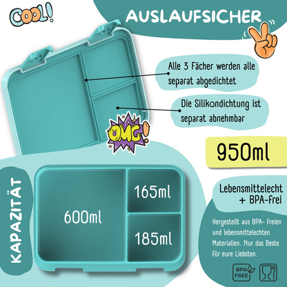 Brotdose mit Fächern, leicht & auslaufsicher - Delfin