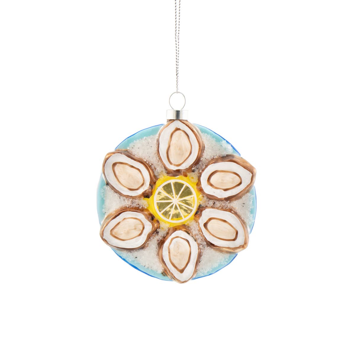 Oysters on a plate-shaped ball