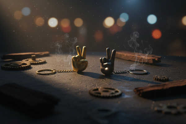 Peace Hand Keychain