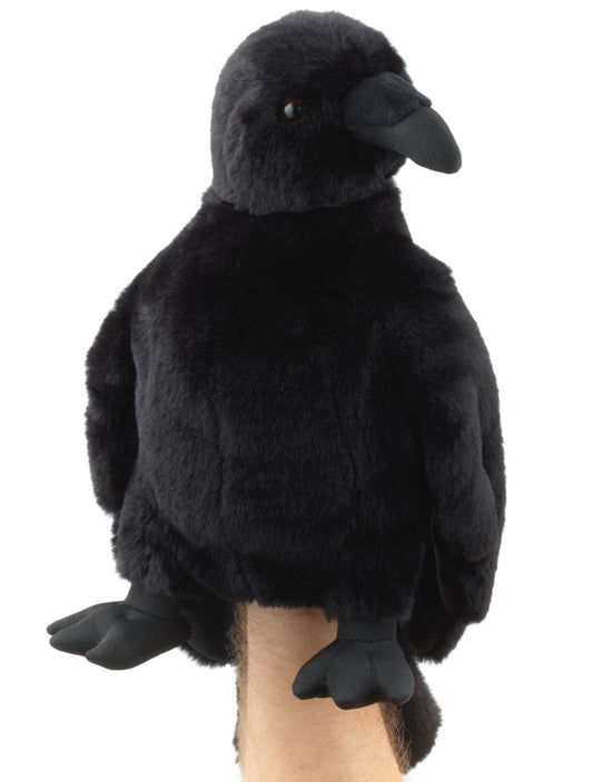 Marionnette à main en forme de corbeau, à tête pivotante, 31 cm, jouet en peluche Uni Toys