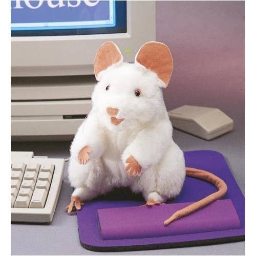 White Mouse Hand Puppet