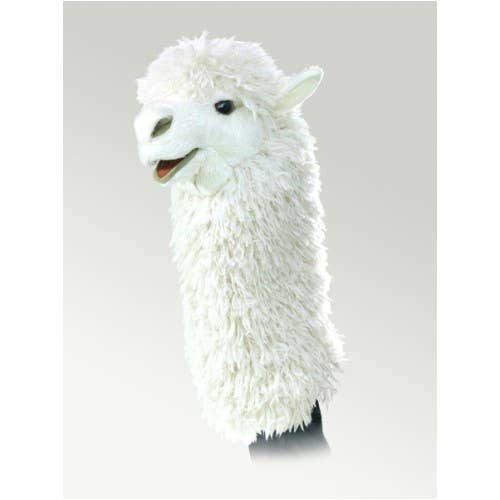 Llama hand puppet for puppet theatre