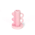Vintage roze kandelaar met dubbele handgreep