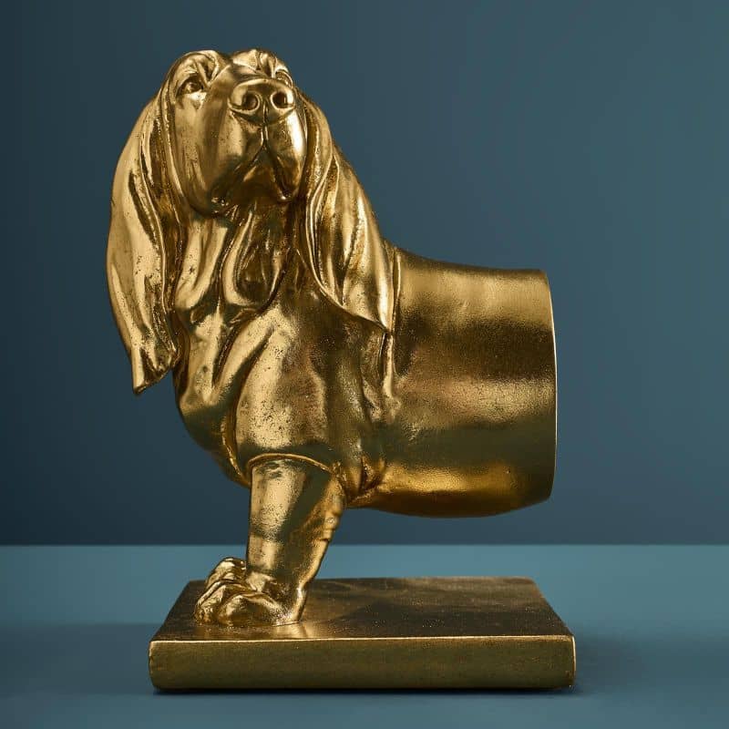 S/2 Dachshund Bookends, Gold 27.5 x 14 x 20 cm