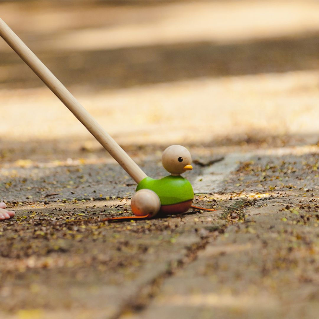 Push-along toy duck