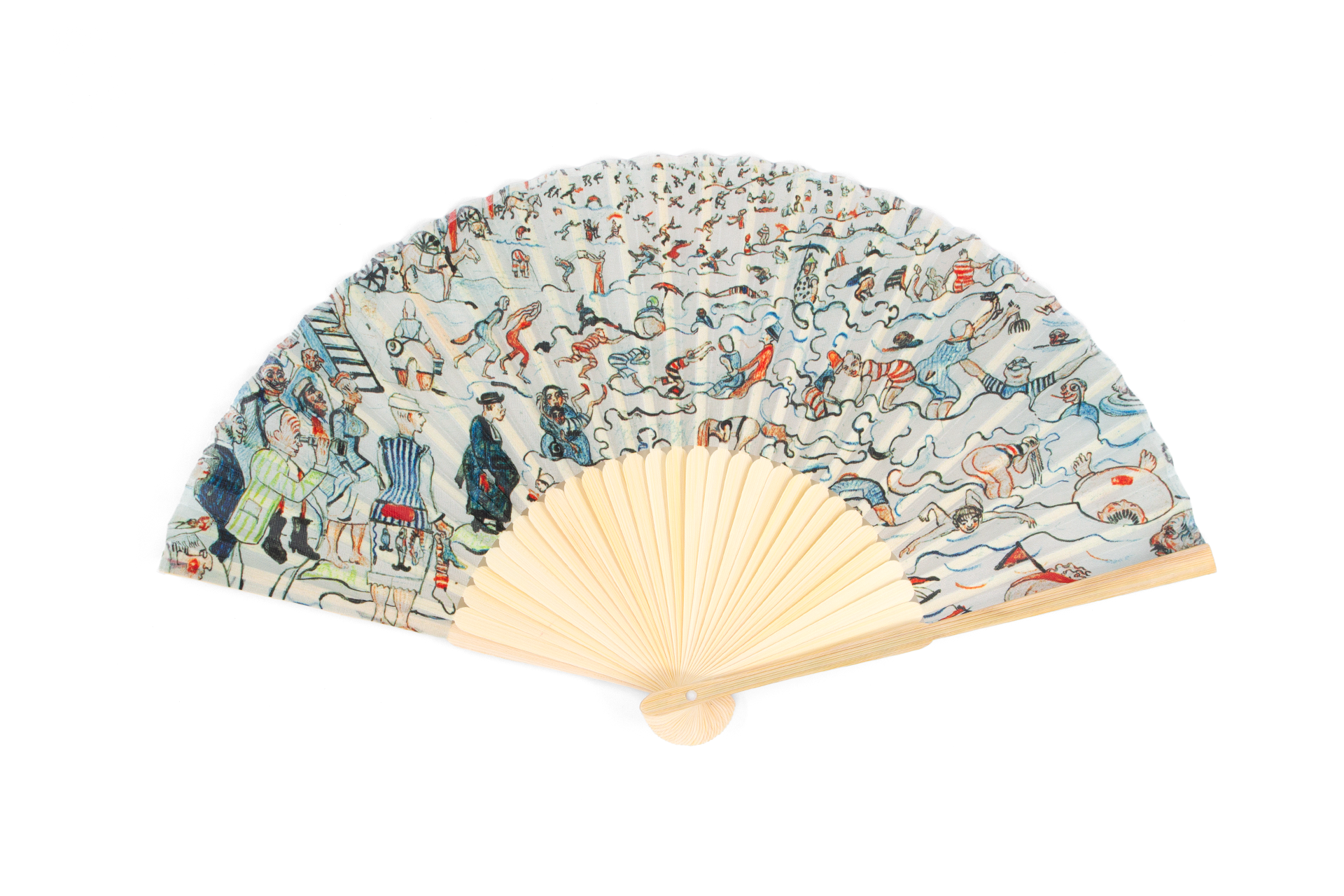 Hand fan, James Ensor The Baths at Ostend
