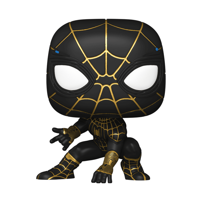 pop spider man black gold suit 911