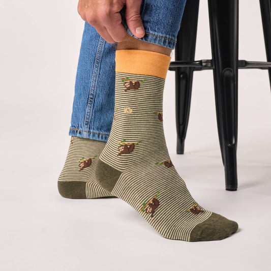 Chaussettes en coton peigné animaux - Paresseux