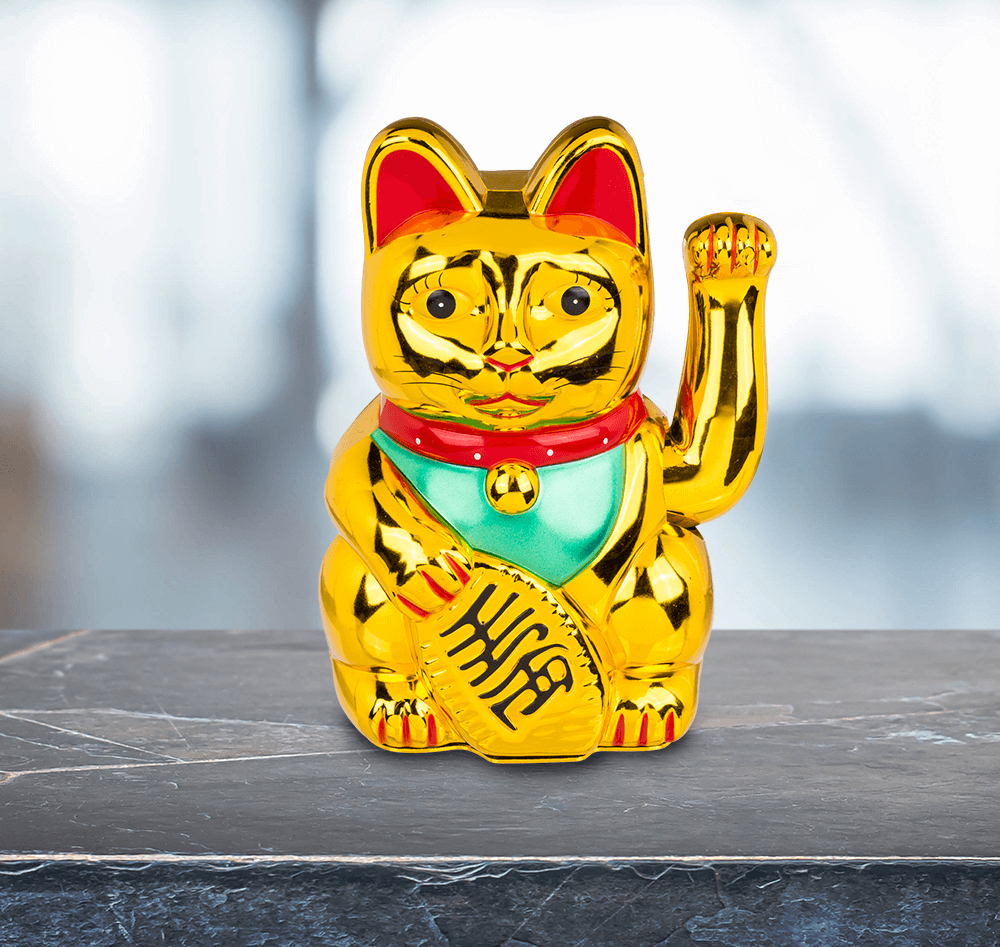 Chat Chanceux Classique Doré – vue 12