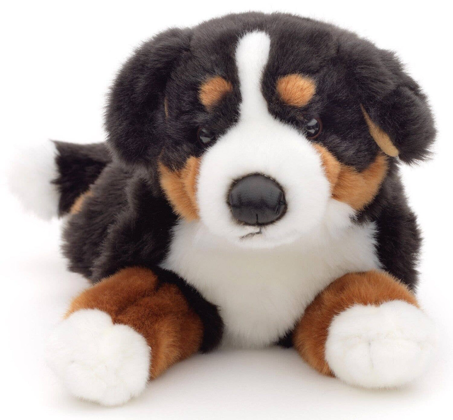 Bernese Mountain Dog plush toy, lying down