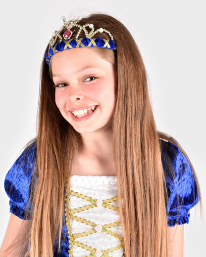 Blue velvet headband 14 cm