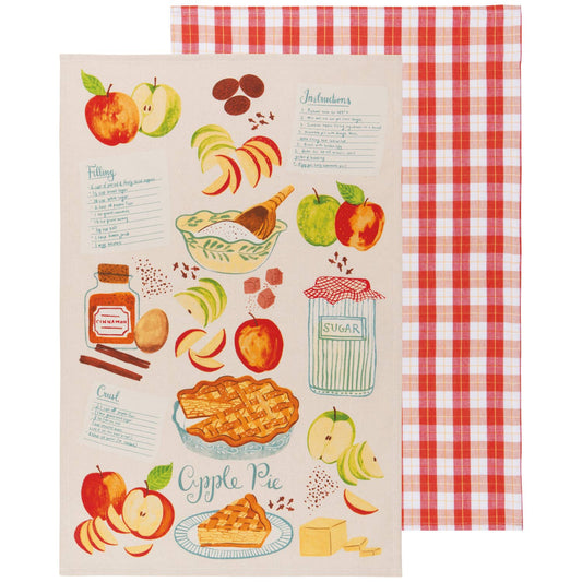 Lot de 2 torchons Tarte aux pommes