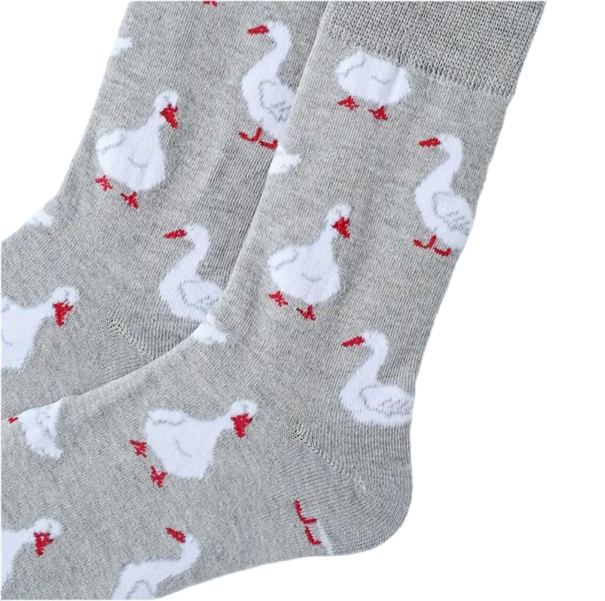 Grey Socks with White Ducks