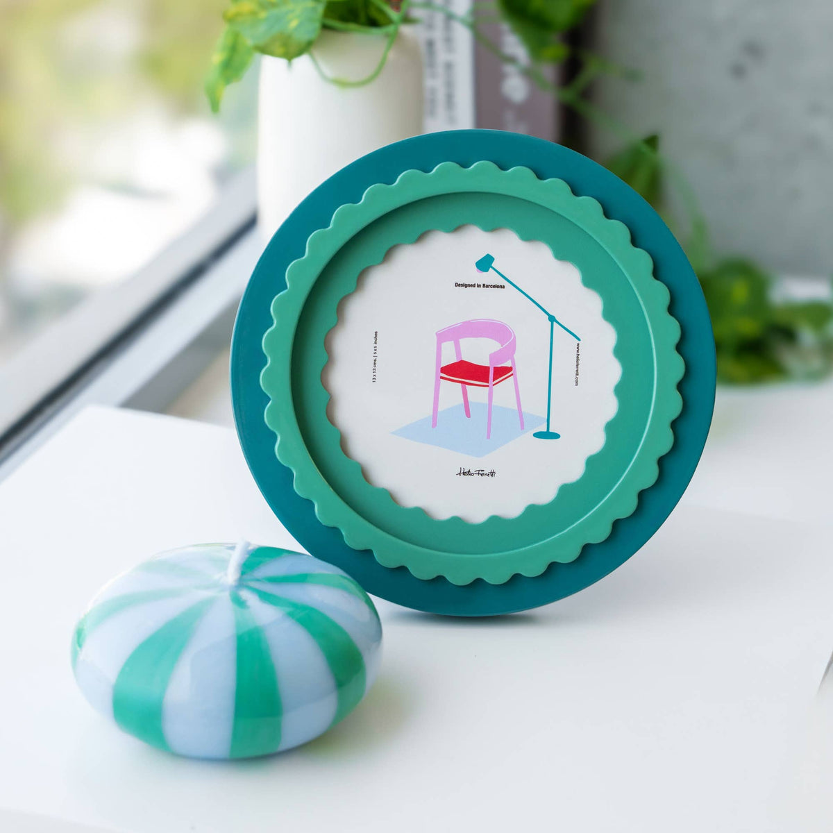 Round Green Photo Frame