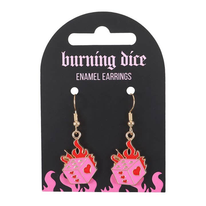 Dice on Fire Earrings