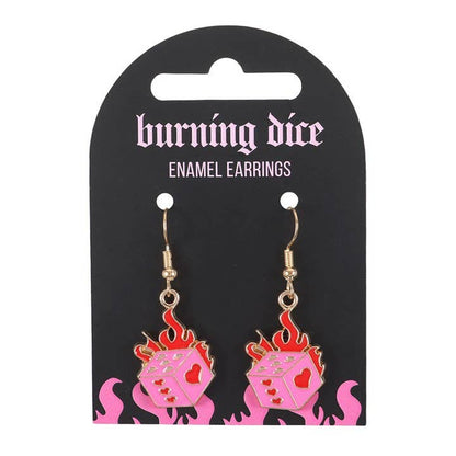 Dice on Fire Earrings