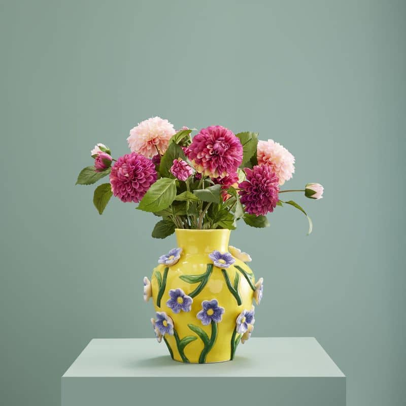 Mr. Flowers Vase, Dolomite Yellow, 23 x 23 x 26 cm