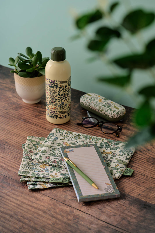 Voysey Garden Botanical Fauna Metal Water Bottle
