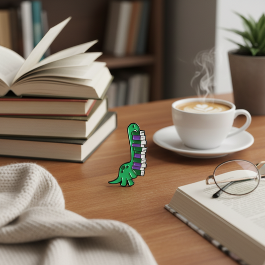 Diplodocus Bibliophile Pin