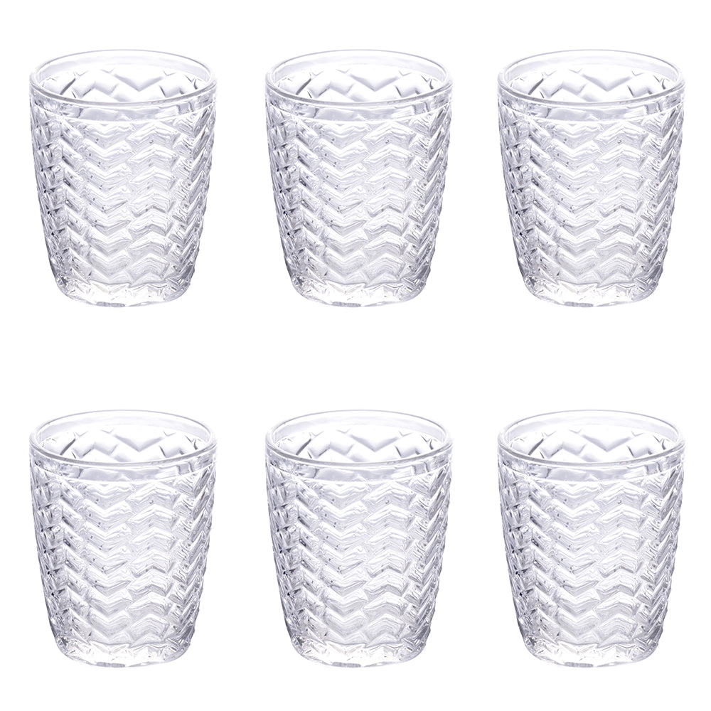 TWIST SET OF 6 WATER GLASSES TRANSPARENT COLOR 295ML - 5900635