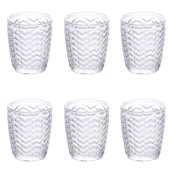 TWIST SET 6 WATER GLASSES TRANSPARENT COLOR  295ML - 5900635