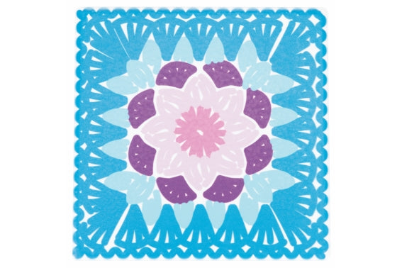 CROCHET SQUARE TILE 20CM 6 ASSORTED - 5901286