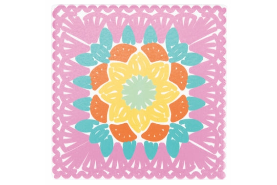 CROCHET SQUARE TILE 20CM 6 ASSORTED - 5901286
