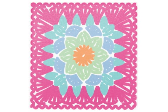 CROCHET SQUARE TILE 20CM 6 ASSORTED - 5901286