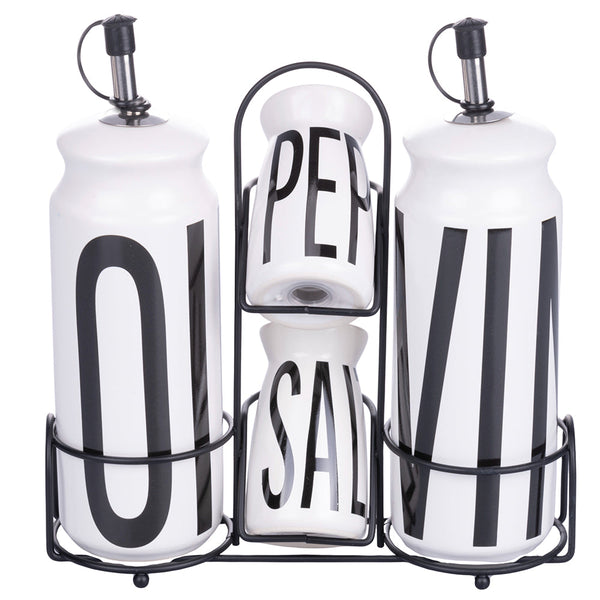 BIGISMORE HOUSEHOLD SEASONING SET 4 PIECES WHITE - 5903735